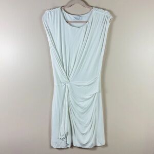 BAILEY 44 womens size S white cap sleeve twist front midi jersey dress